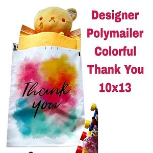 50pk 10x13 THANK YOU BRIGHT COLORS polymailers. Self sealing. Waterprooof